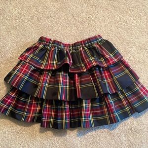 Crewcuts Christmas plaid ruffle skirt